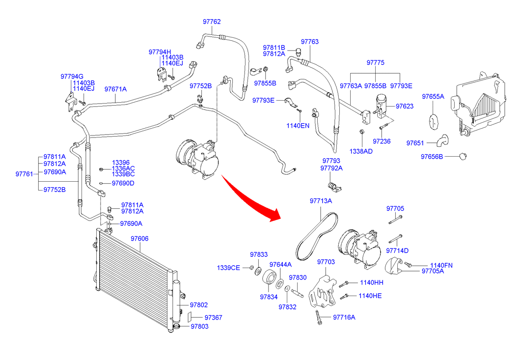 Aircon System Cooler Line