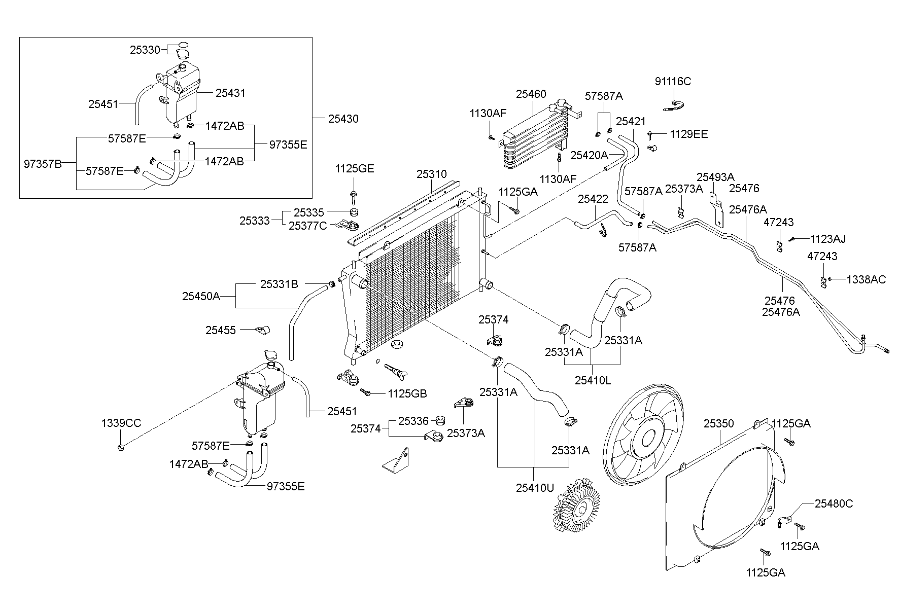 25332-4A450 Bracket-Radiator Lwr,Rh Hyundai | YoshiParts