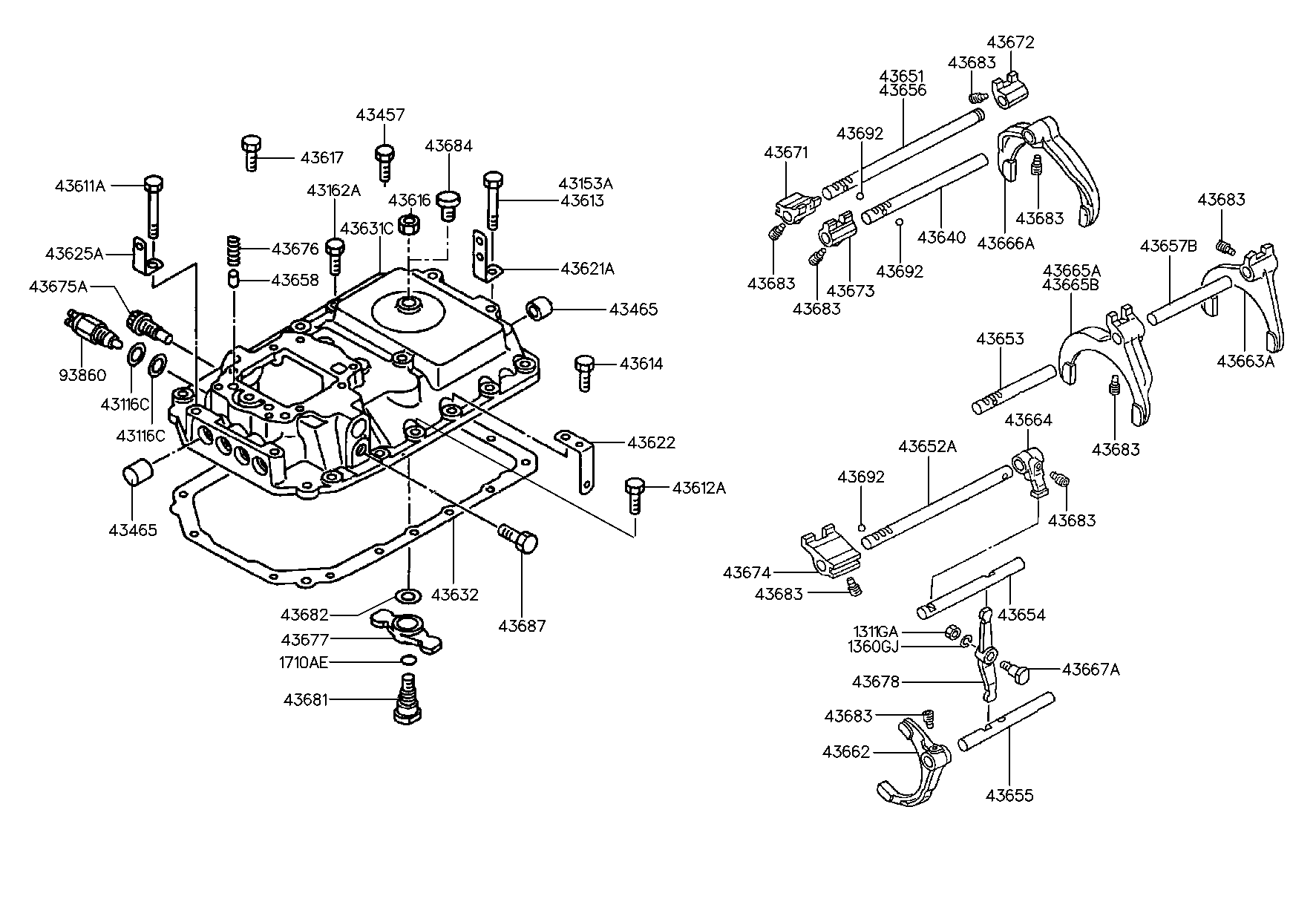 Control de cambio de marcha inferior de la transmisión