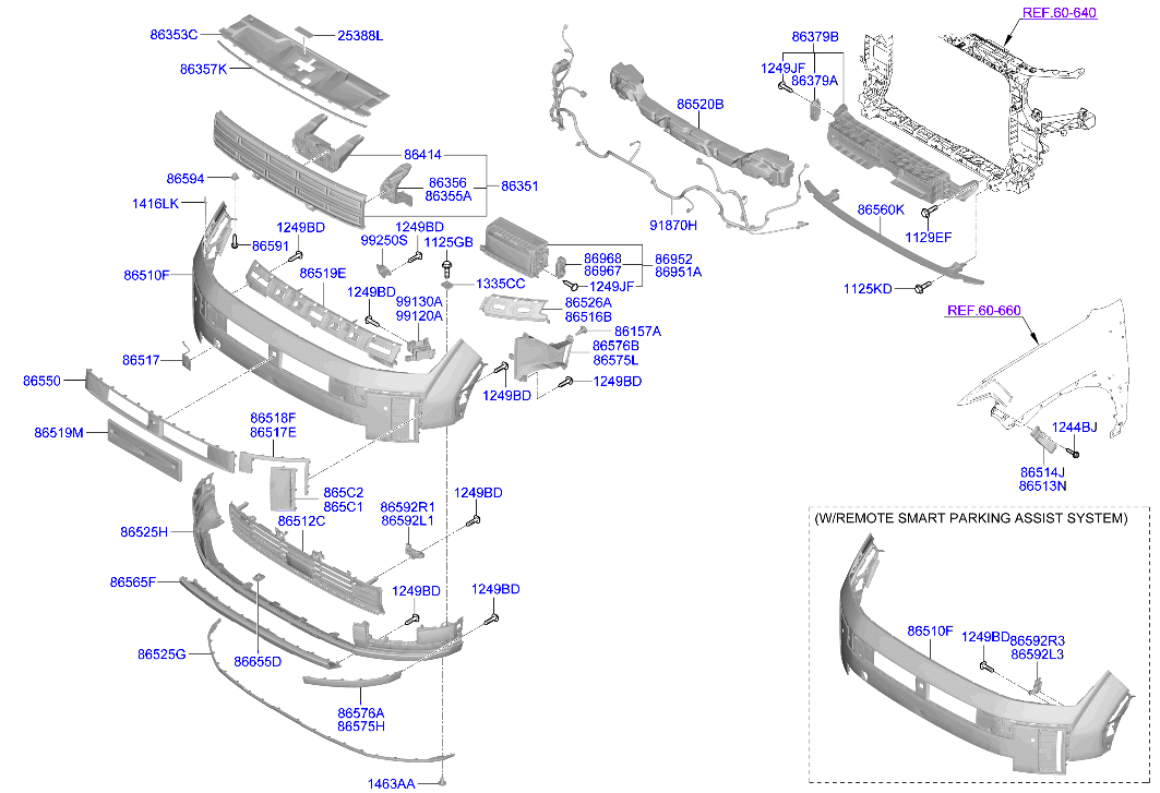 86542P6100 MOULDINGFR BUMPER AIR DUCTRH Hyundai | YoshiParts