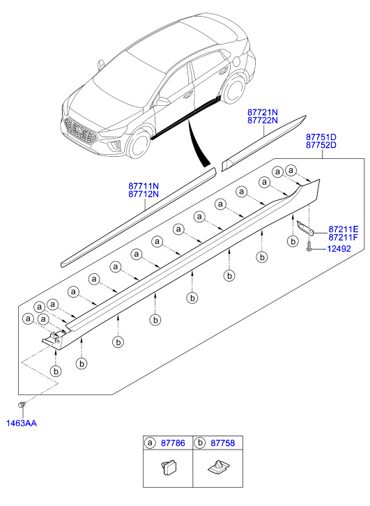 87752 R5000 87752-G2000 Moulding Assy-Side Sill,Rh Hyundai | YoshiParts