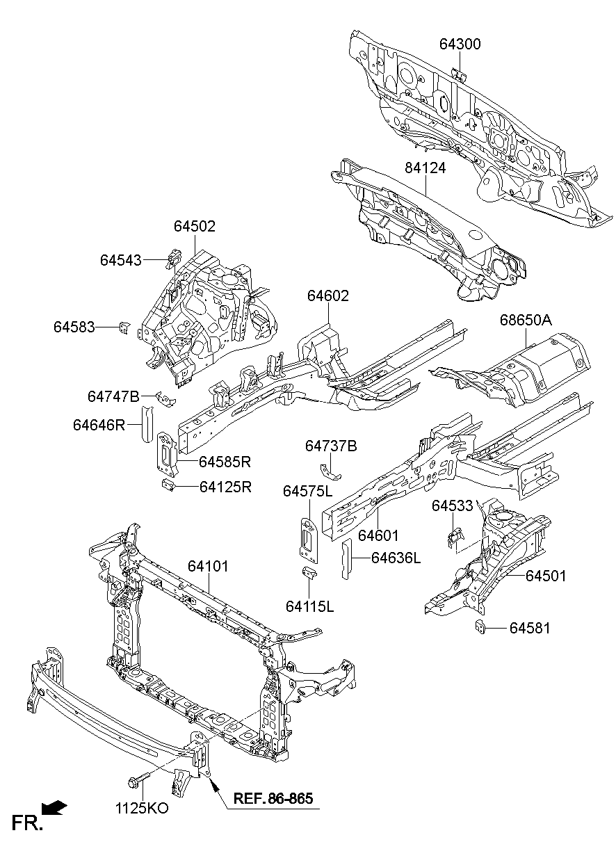 Fender Apron Radiator Support Panel