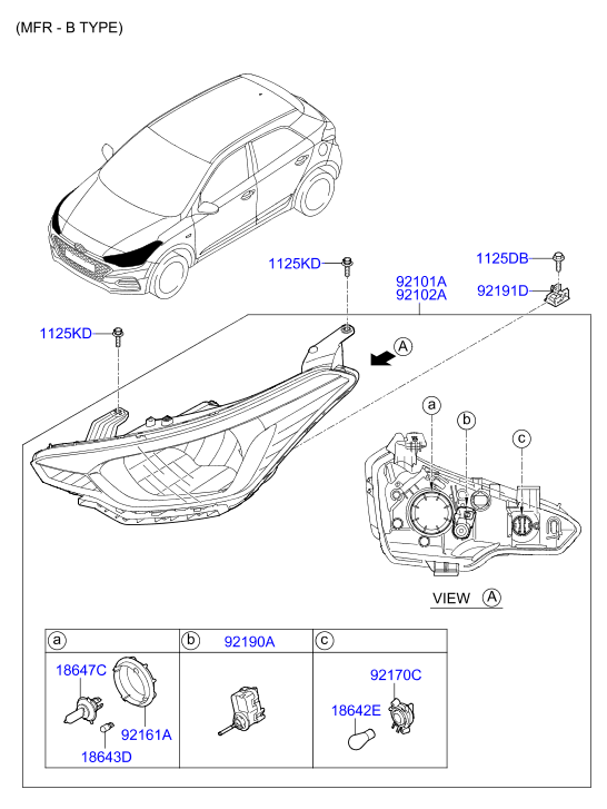 92101-C7110 Lamp Assy-Head,Lh Hyundai | YoshiParts