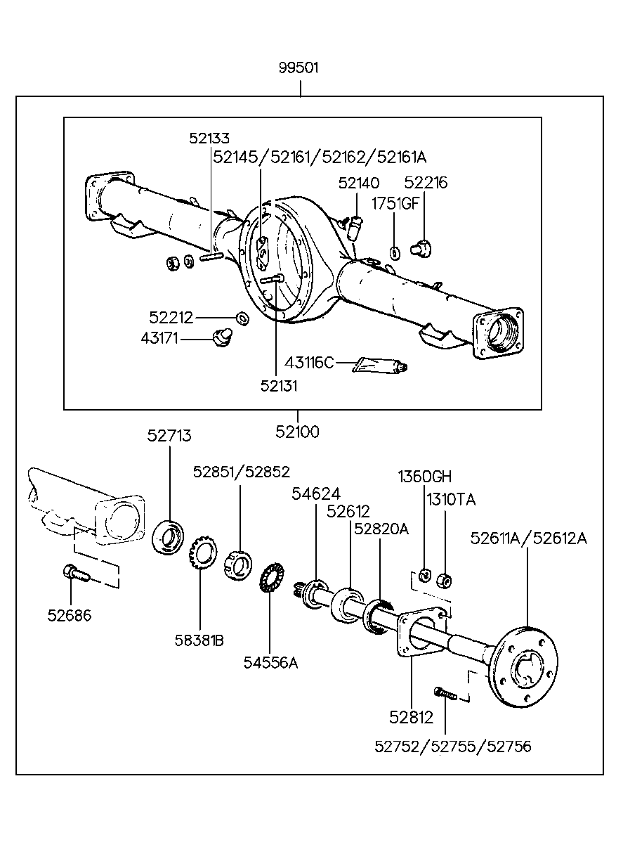 Rear Axle Housing Shaft