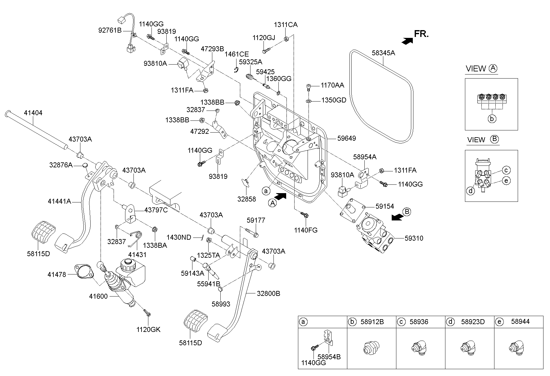 Clutch Brake Pedal Cab Pipings