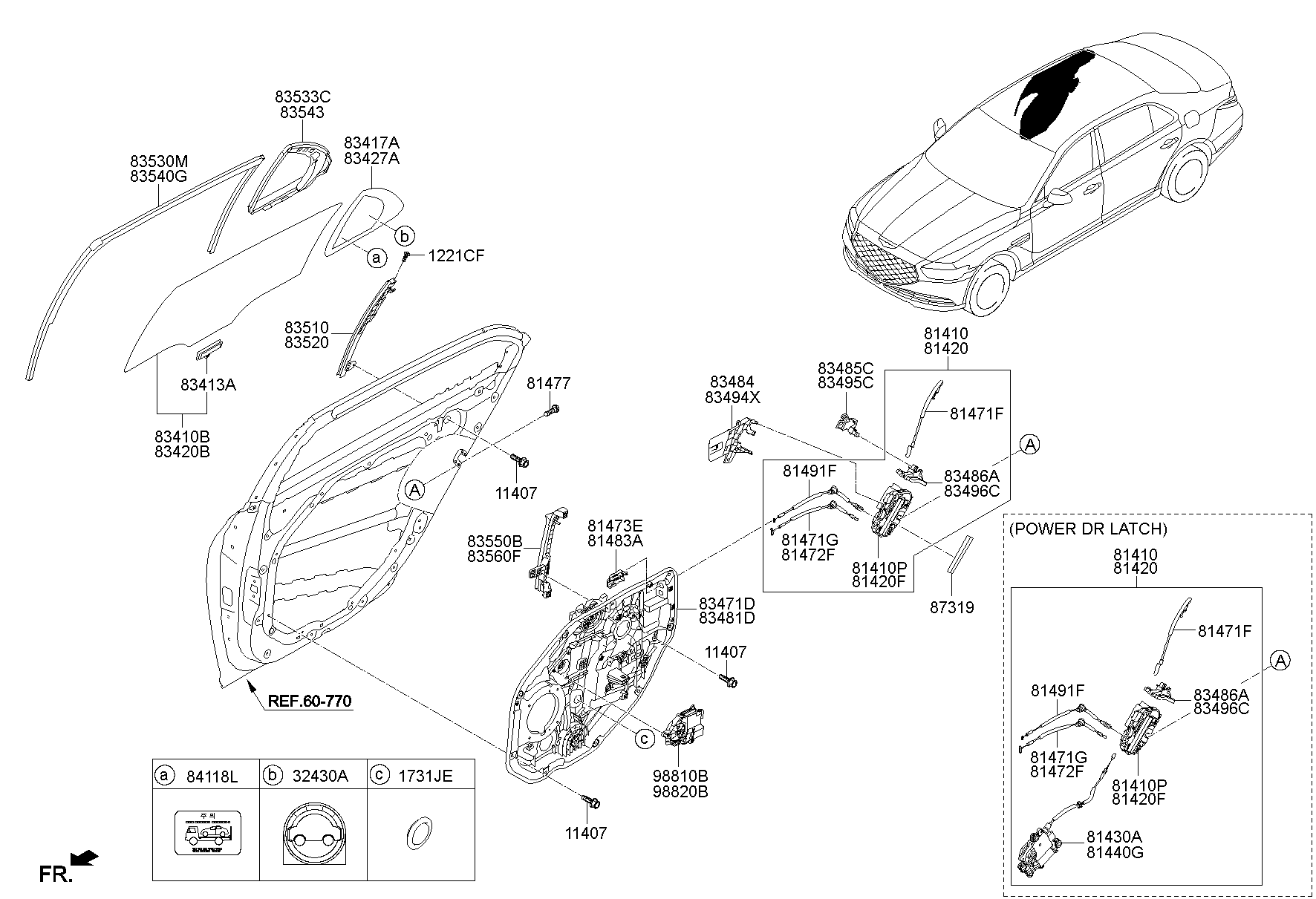Rear Door Window Regulator & Glass