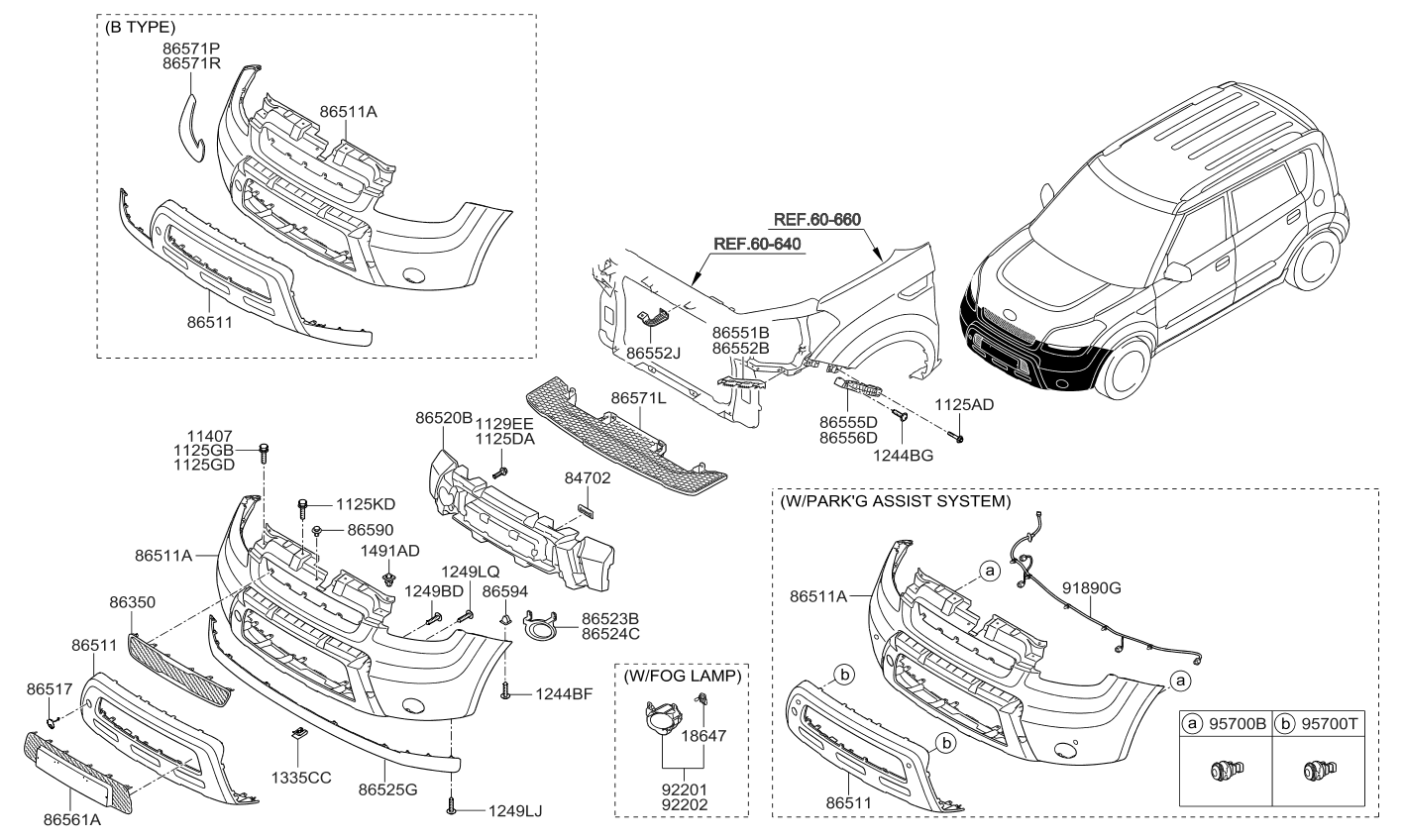 86554-2K000 Bracket-Fr Bumper Side Supt,Rh Kia | YoshiParts