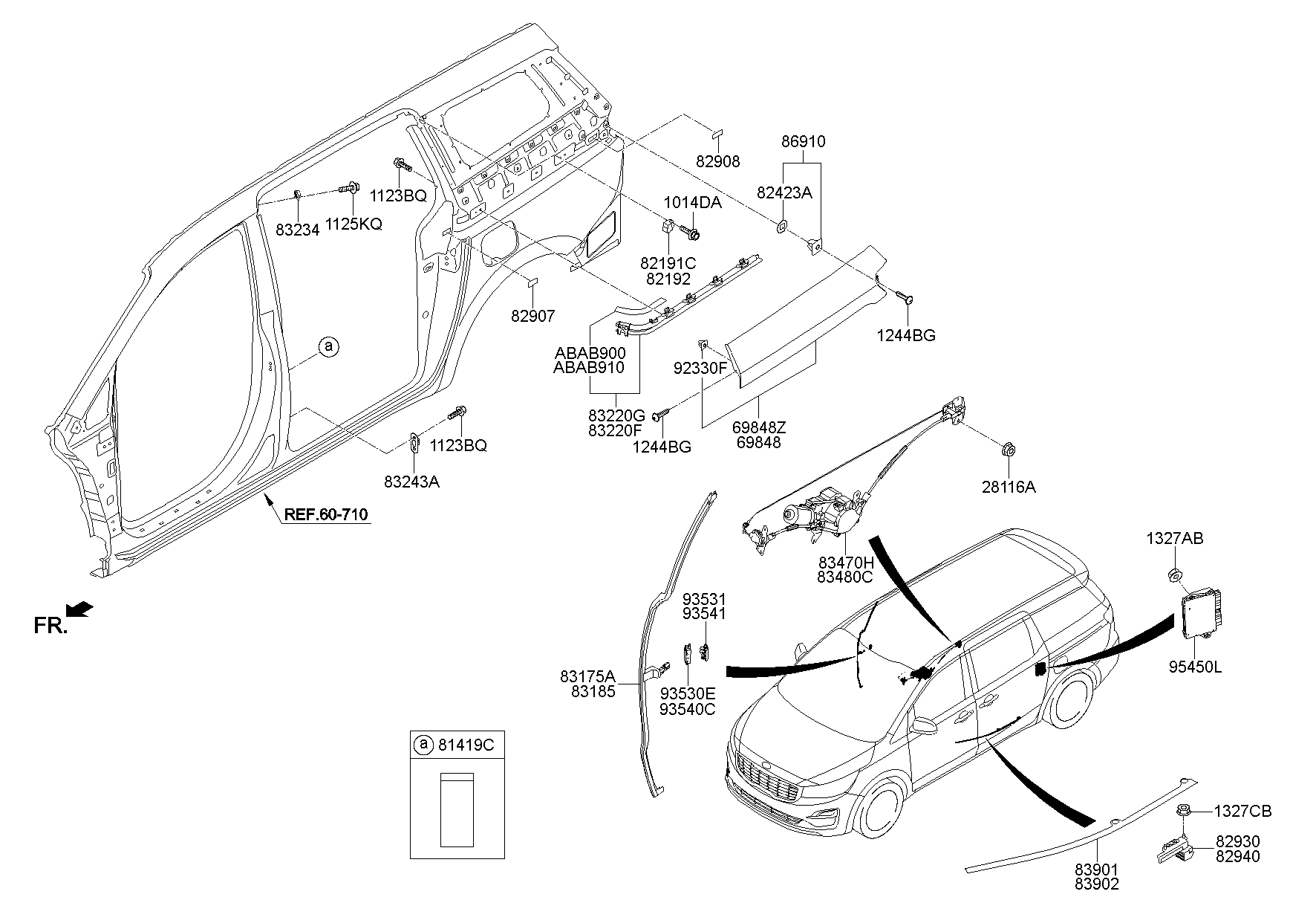 Rear Door Window Regulator & Glass