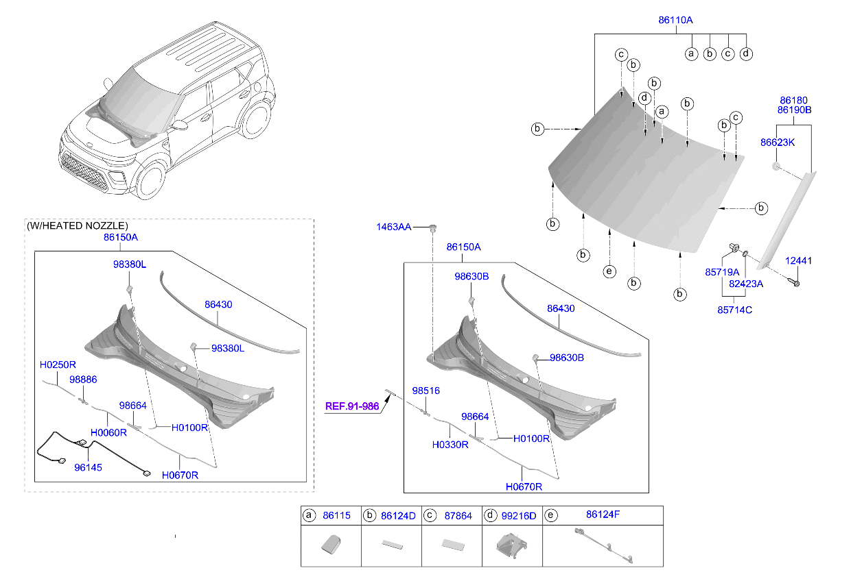 Vidrio del parabrisas