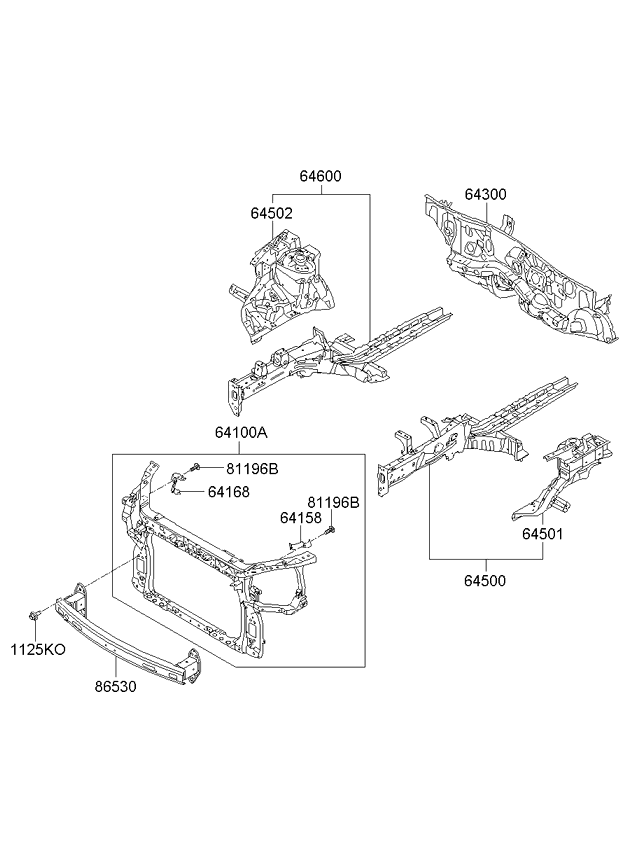 Fender Apron Radiator Support Panel