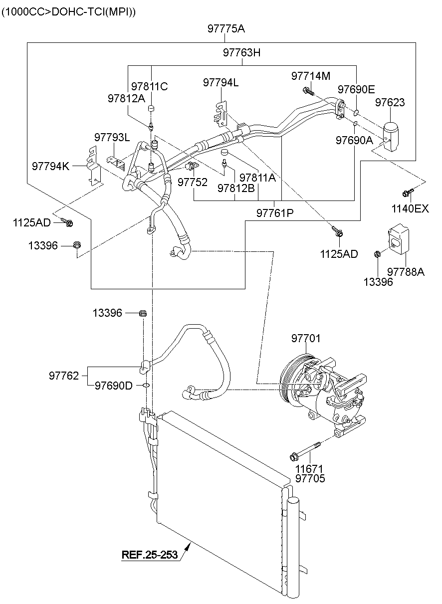 Aircon System Cooler Line