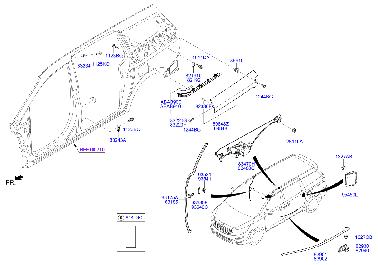 Rear Door Window Regulator & Glass