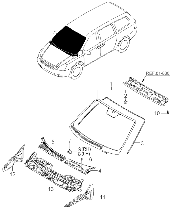Windshield & Panel Cowl Complete