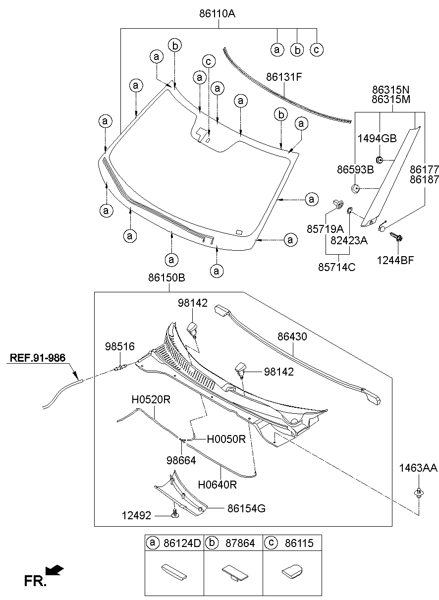 Vidrio del parabrisas