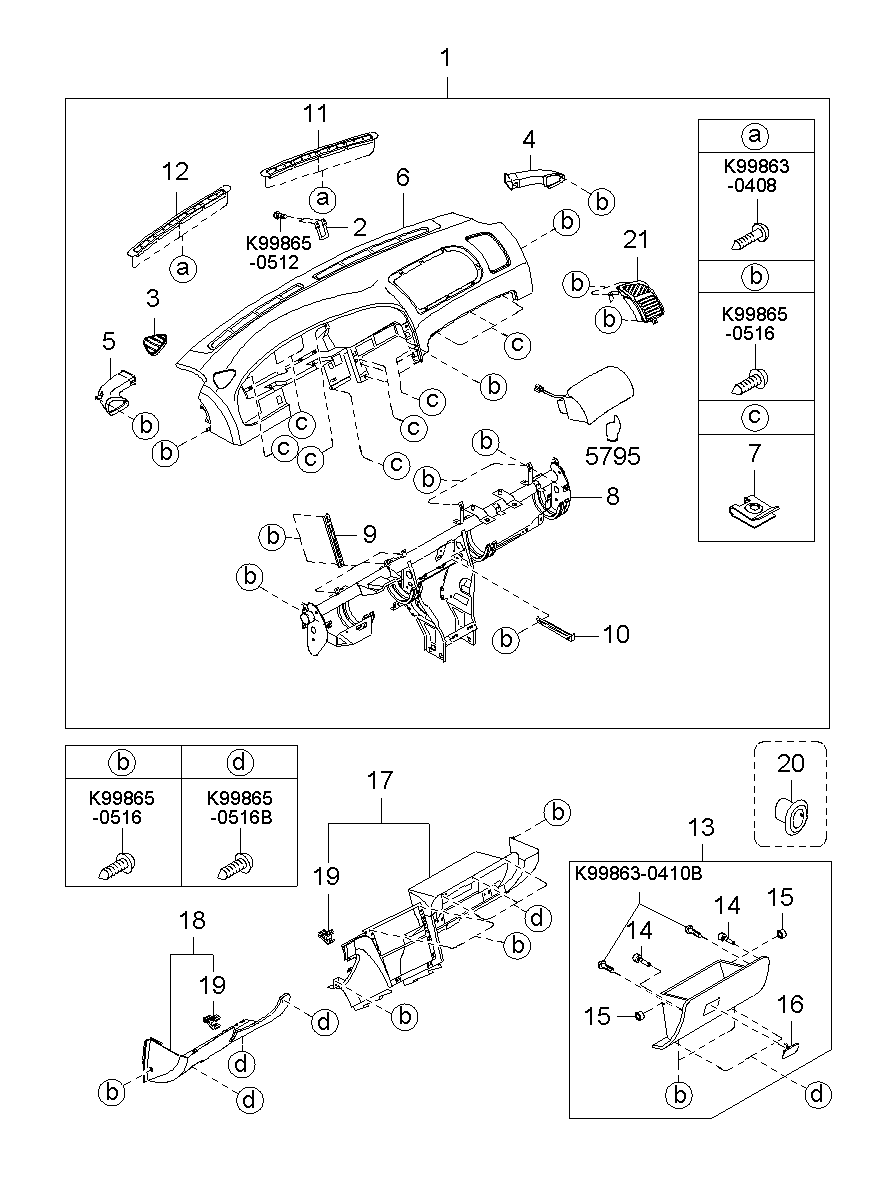 Dashboard, Related Parts