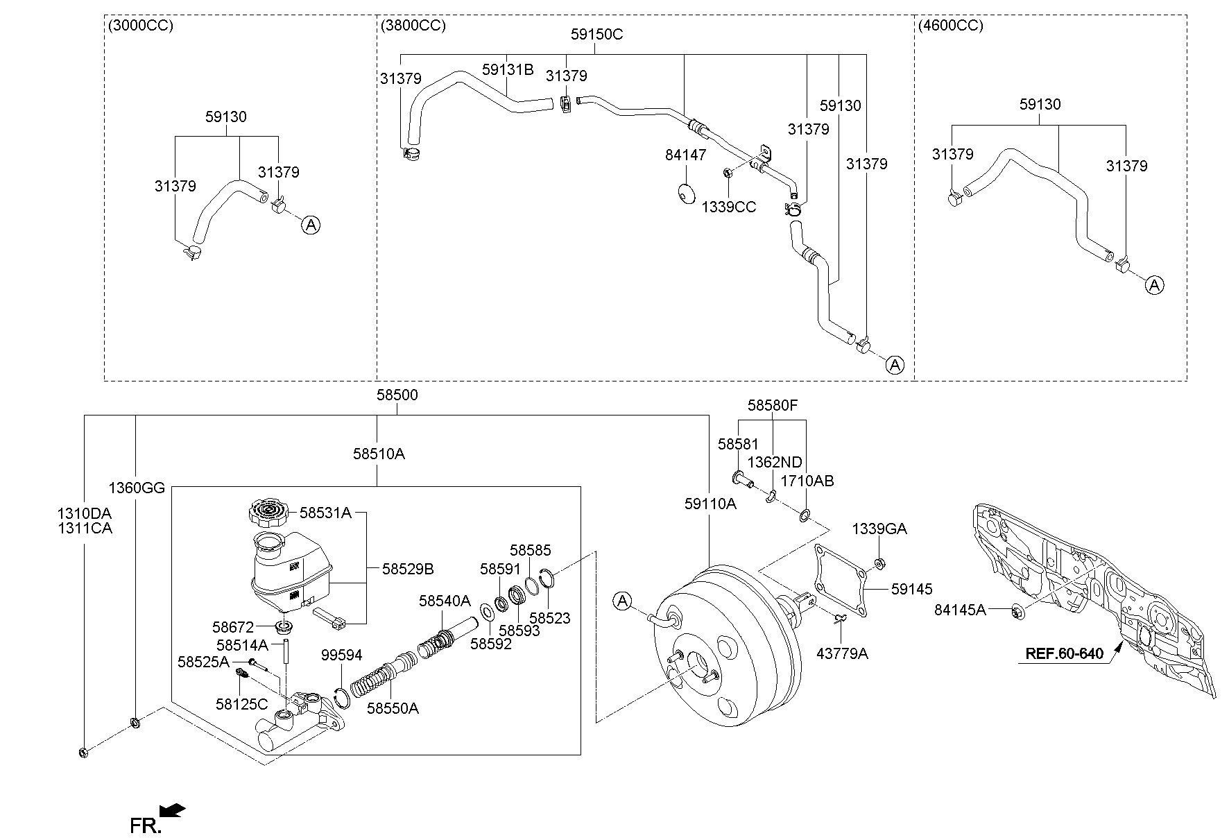 Brake Master Cylinder, Booster