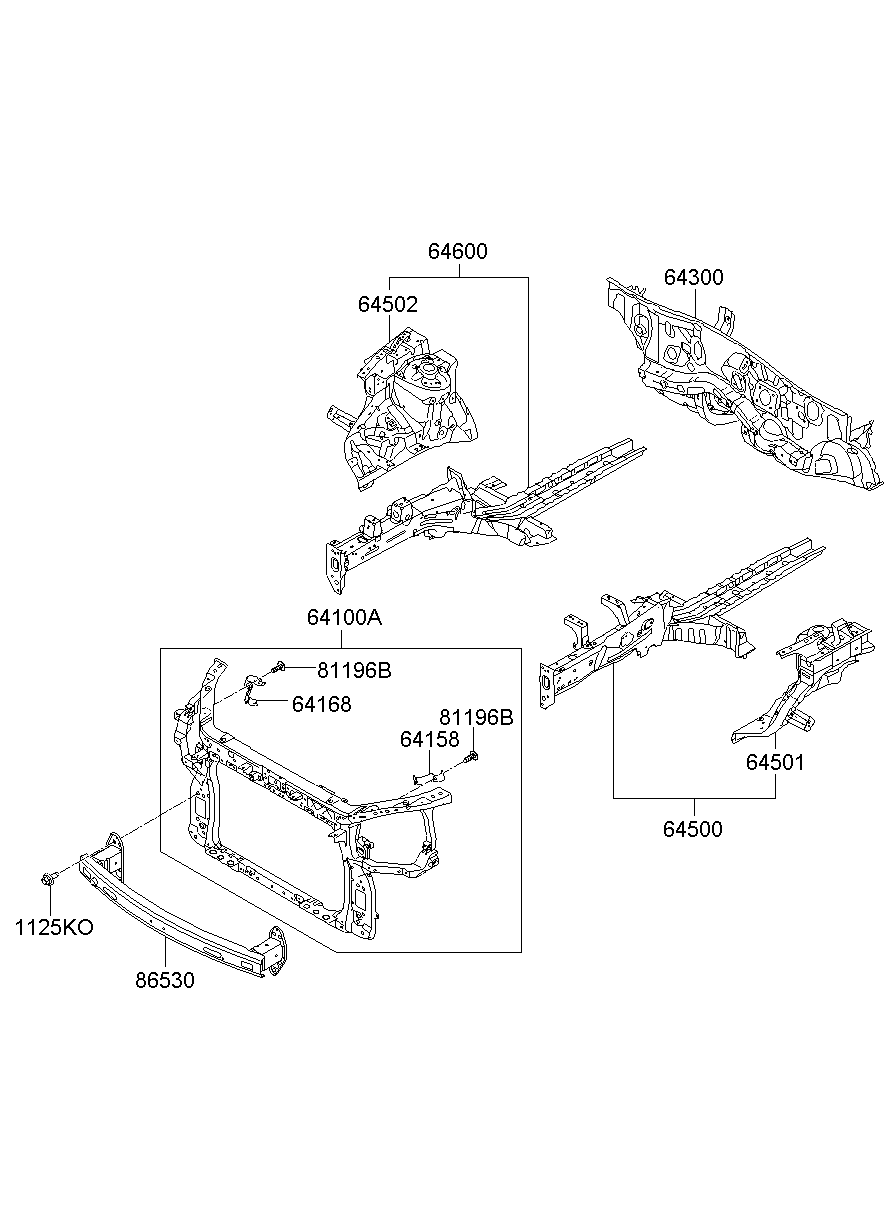 Fender Apron Radiator Support Panel