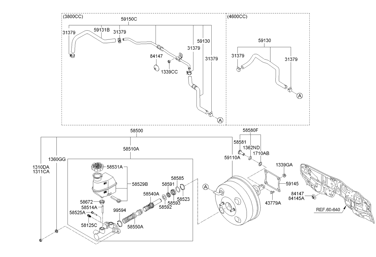 Brake Master Cylinder, Booster