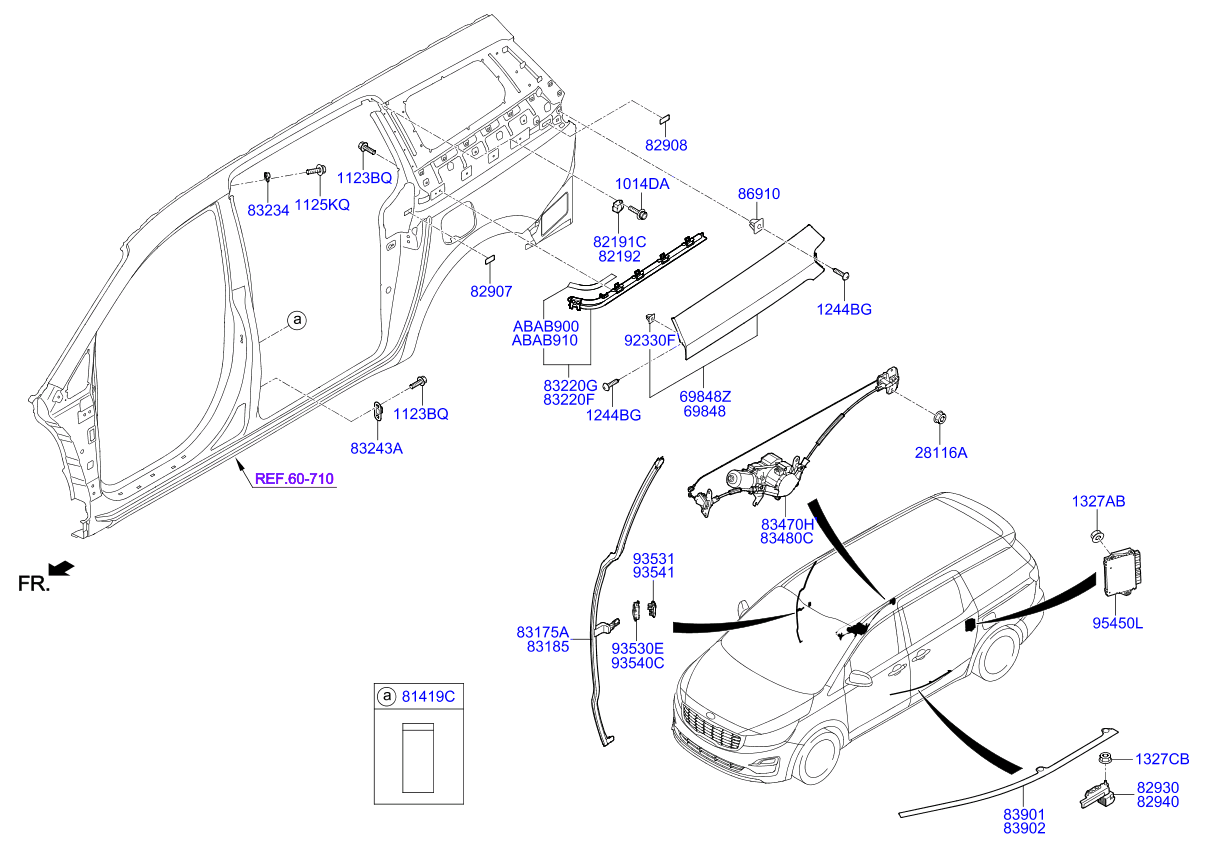 Rear Door Window Regulator & Glass