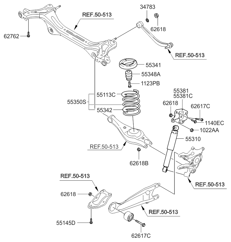 Resorte trasero y amortiguador