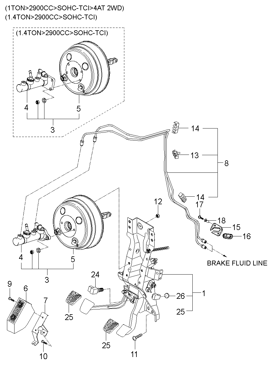 Pedal de embrague y freno