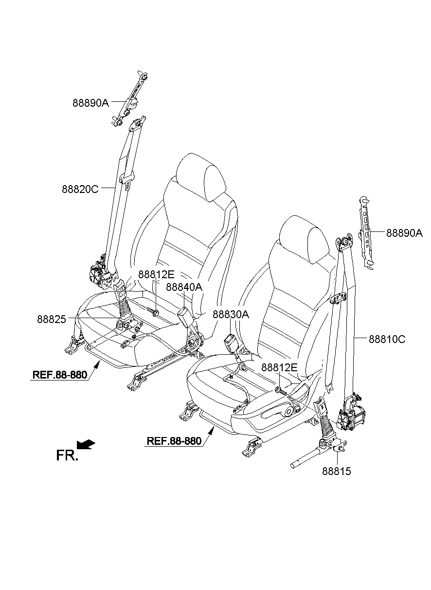 88831-C5000 Seat Belt Pretensioner,Lh Kia | YoshiParts