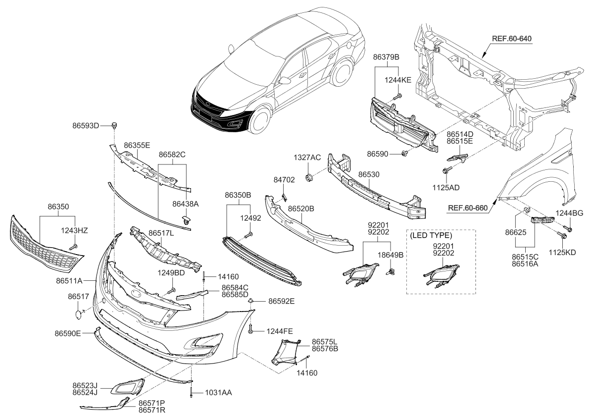 86591-4U500 Lip Assy-Front Bumper Kia | YoshiParts