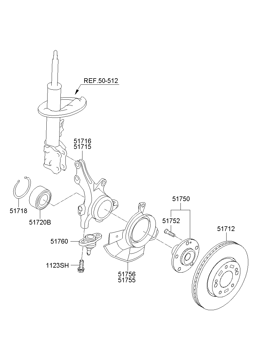 Front Axle Hub & Wheel Brake