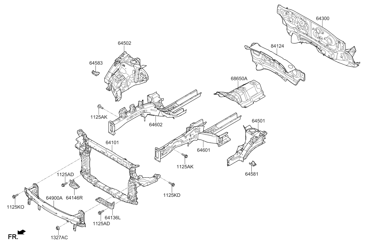 Fender Apron Radiator Support Panel