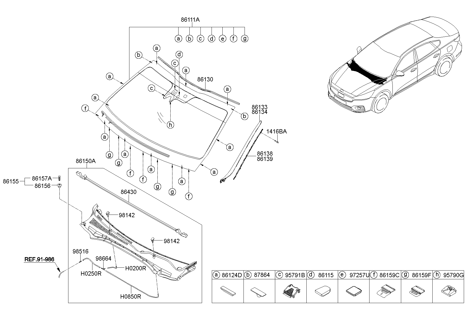 Vidrio del parabrisas