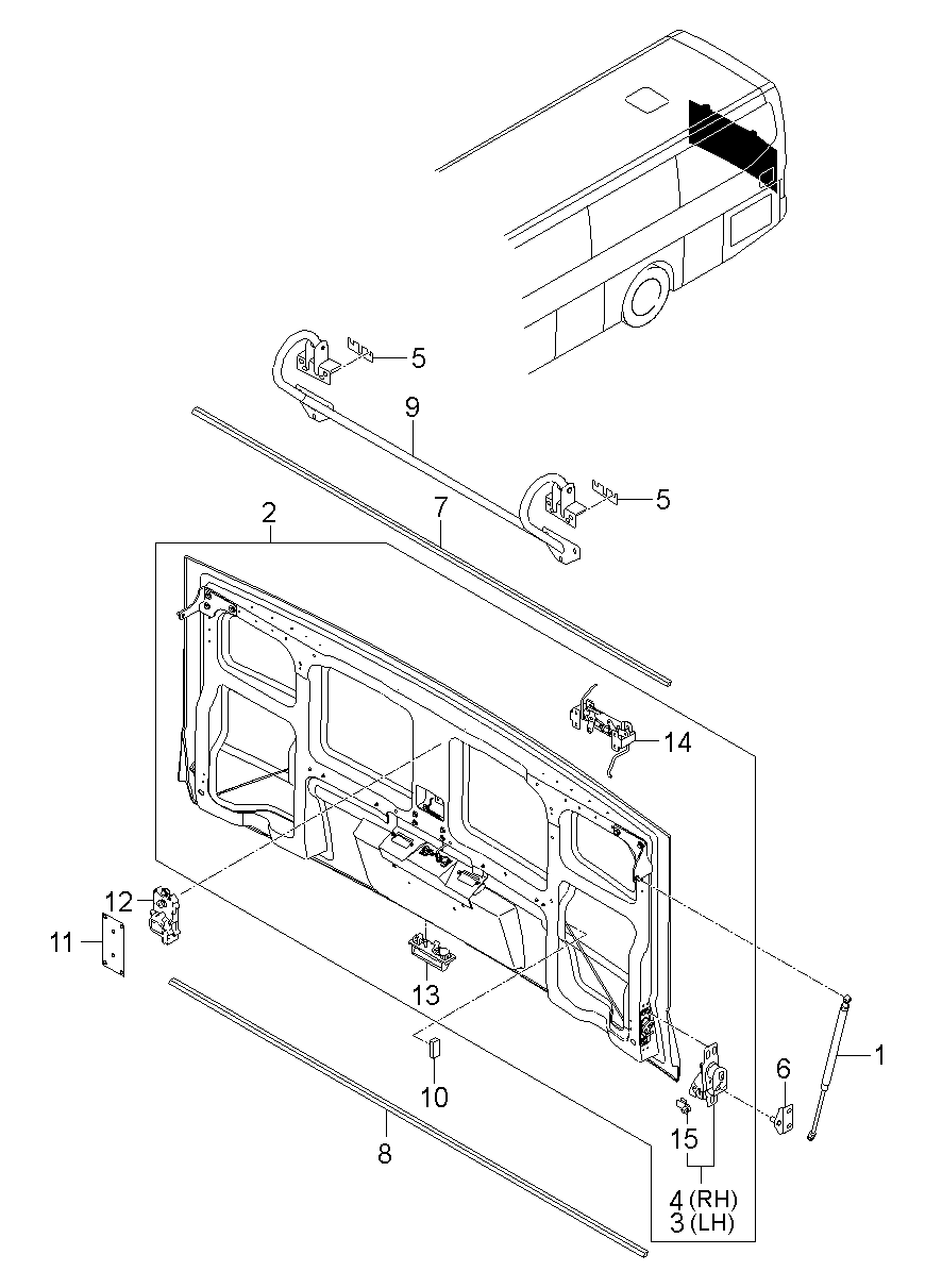 76182-8R000 Lifter Assy-Luggage Flap Kia | YoshiParts