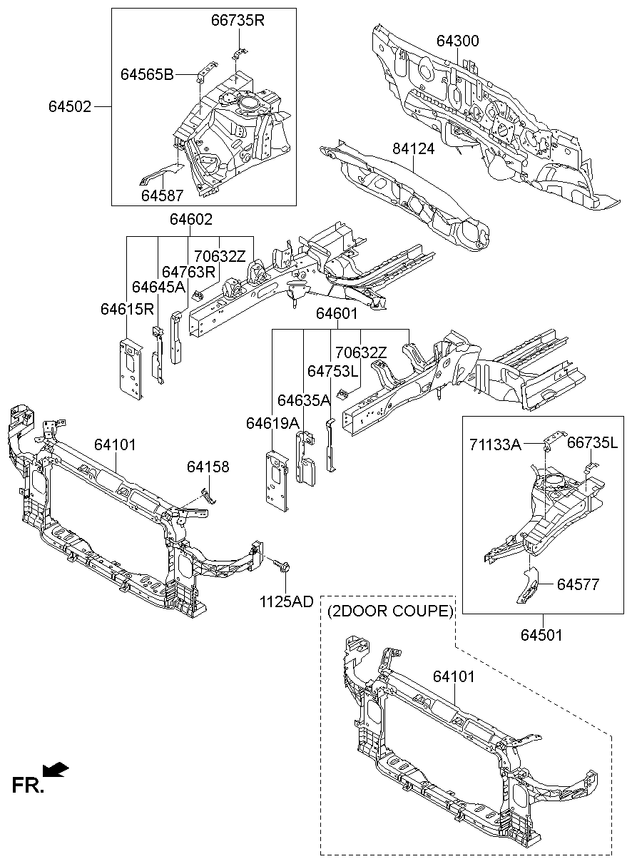Fender Apron Radiator Support Panel