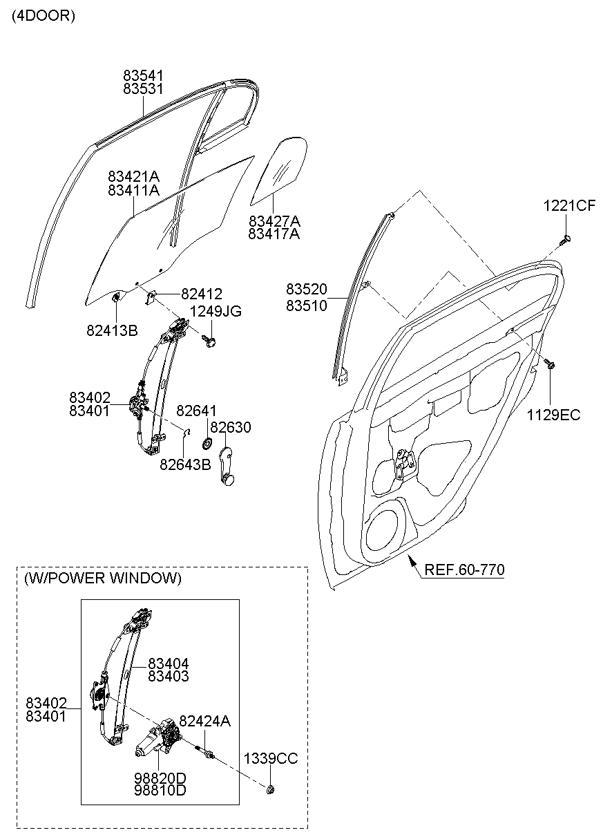 Rear Door Window Reg Glass