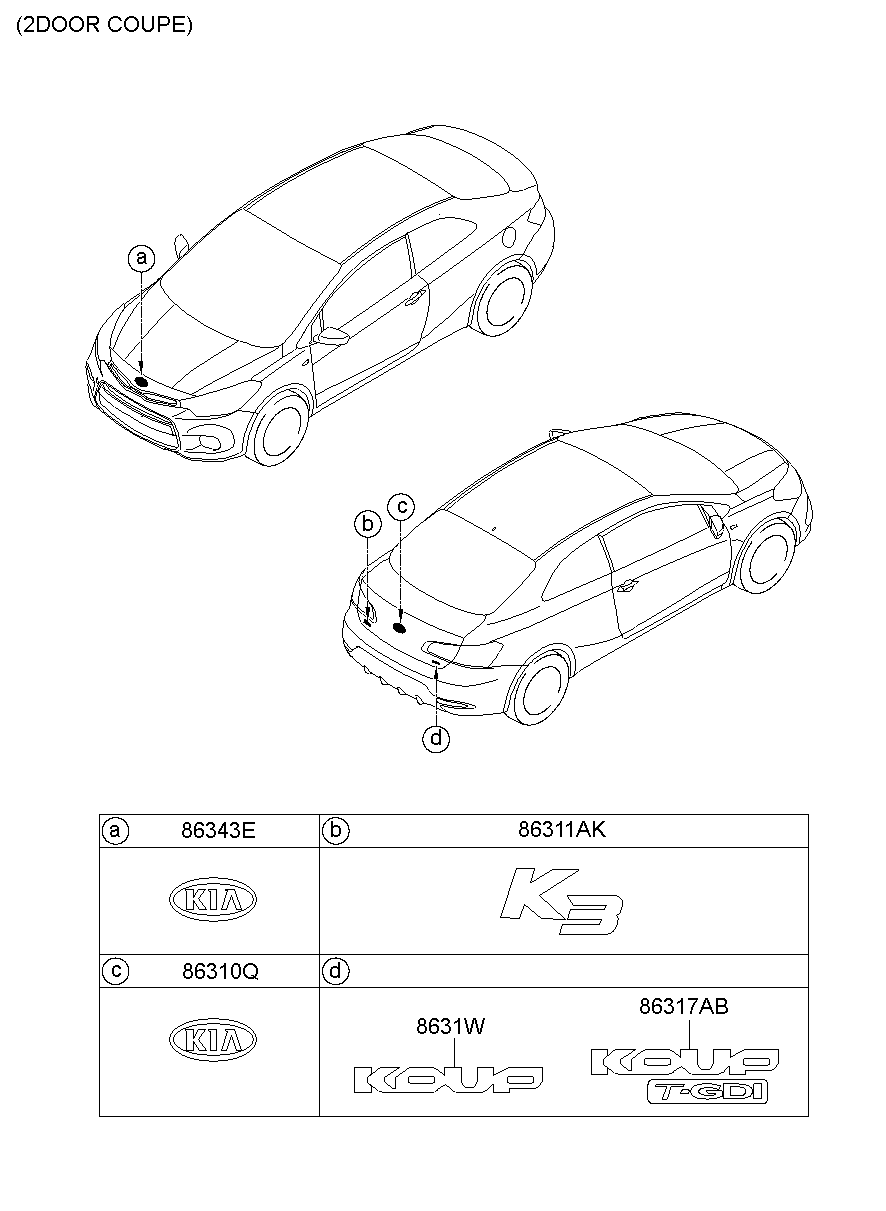 86320-1W250 Logo Assy-Kia Sub Kia | YoshiParts