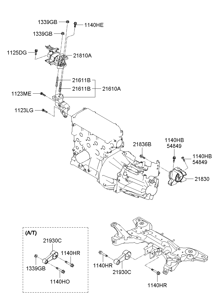 Montaje del transeje del motor