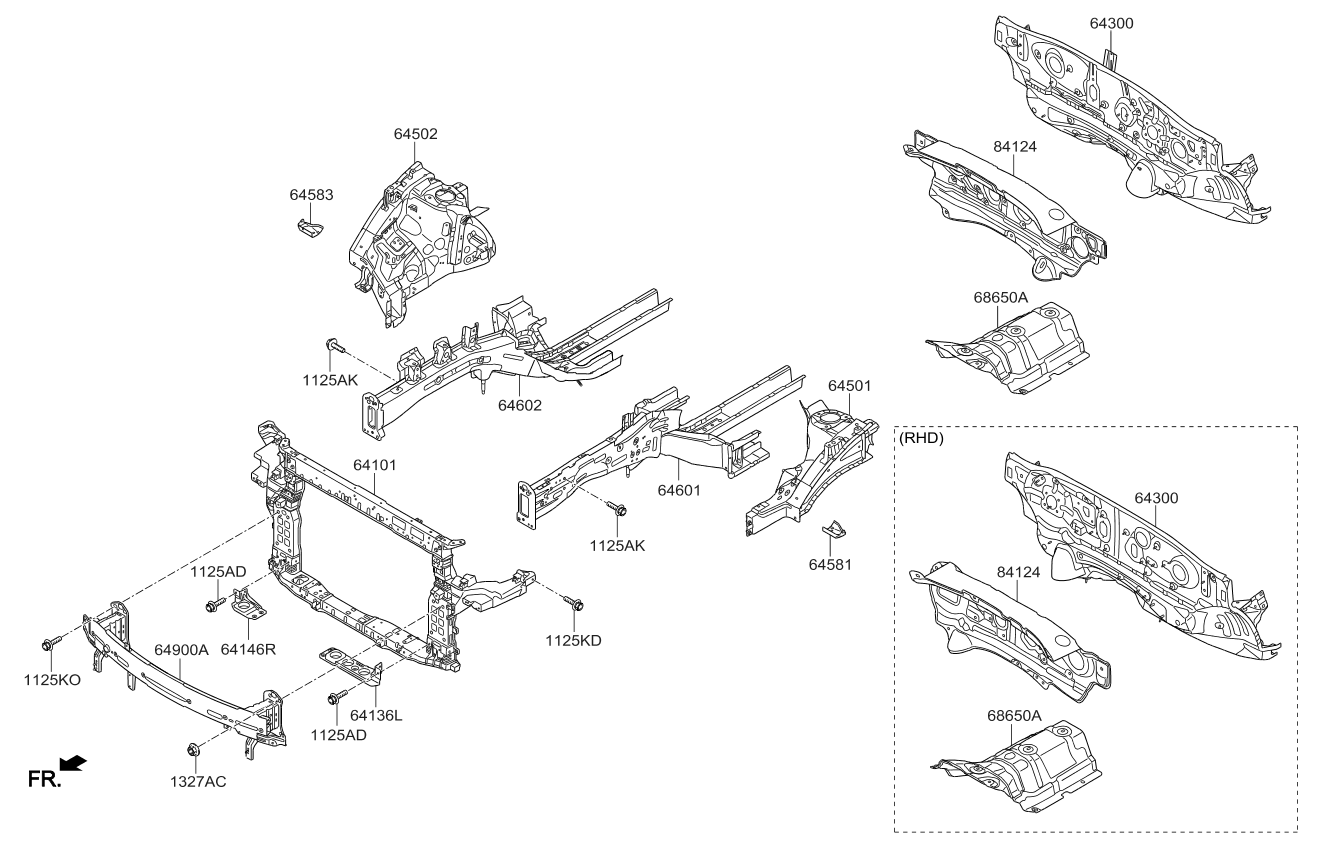Fender Apron Radiator Support Panel