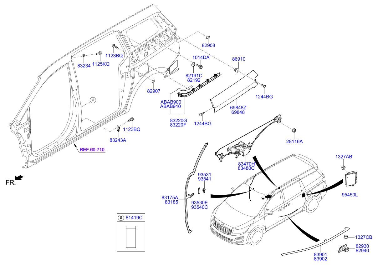 Rear Door Window Regulator & Glass