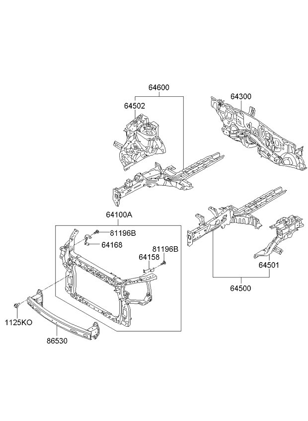 Fender Apron Radiator Support Panel