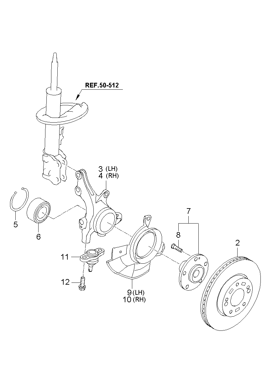 Front Axle Hub & Wheel Brake