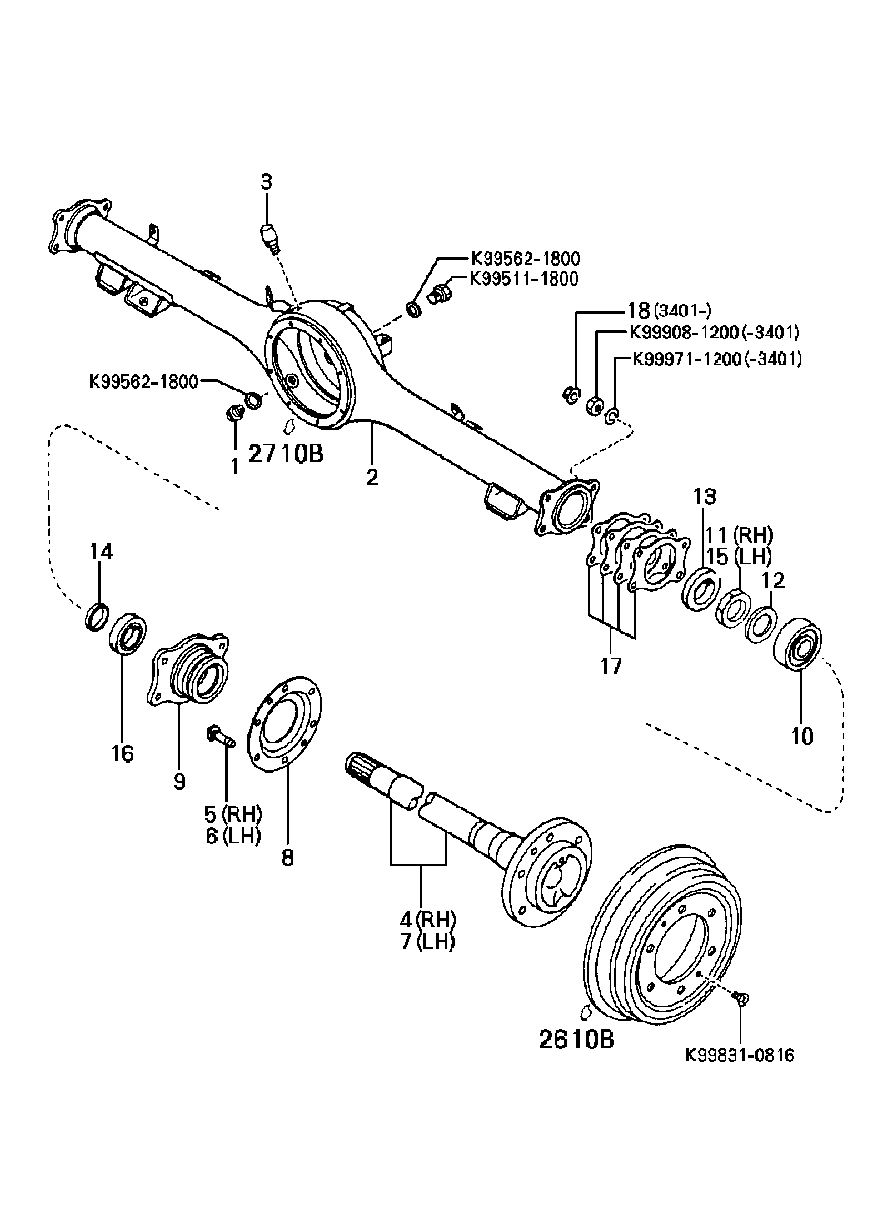 0K710-26020C Casing Assy-Rear Axle Kia | YoshiParts