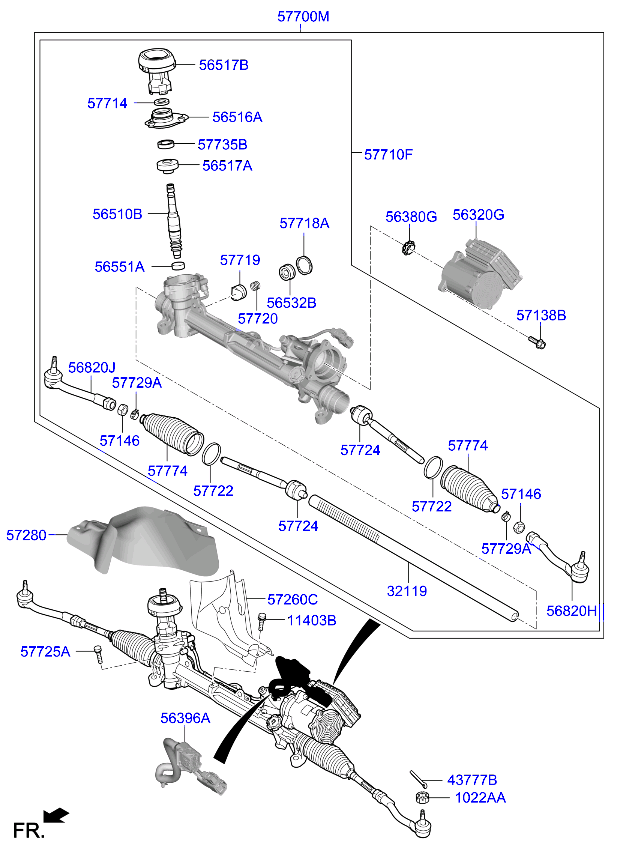 Caja de cambios de dirección asistida
