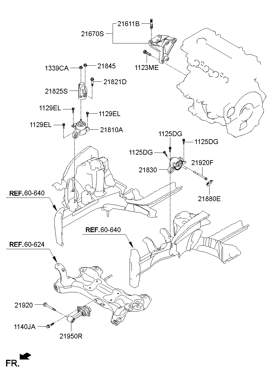 Montaje del transeje del motor