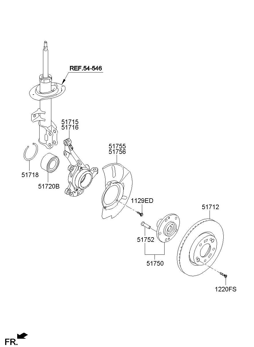 517163W600 KnuckleFront Axle,Rh Kia YoshiParts
