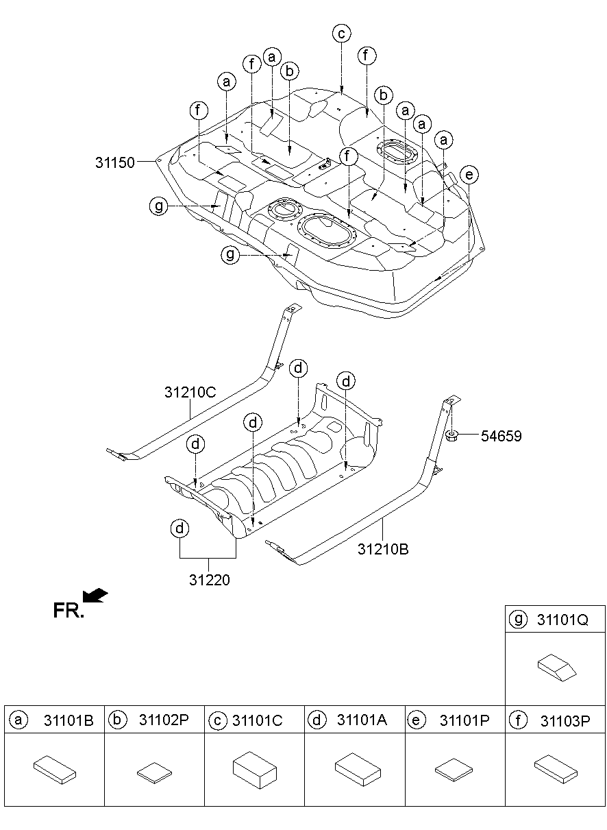 31101C1002 PadFuel Tank Kia YoshiParts
