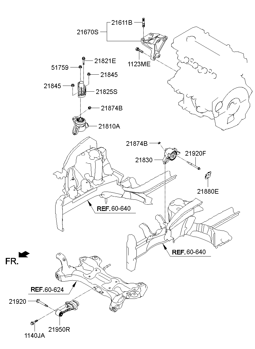 Montaje del transeje del motor