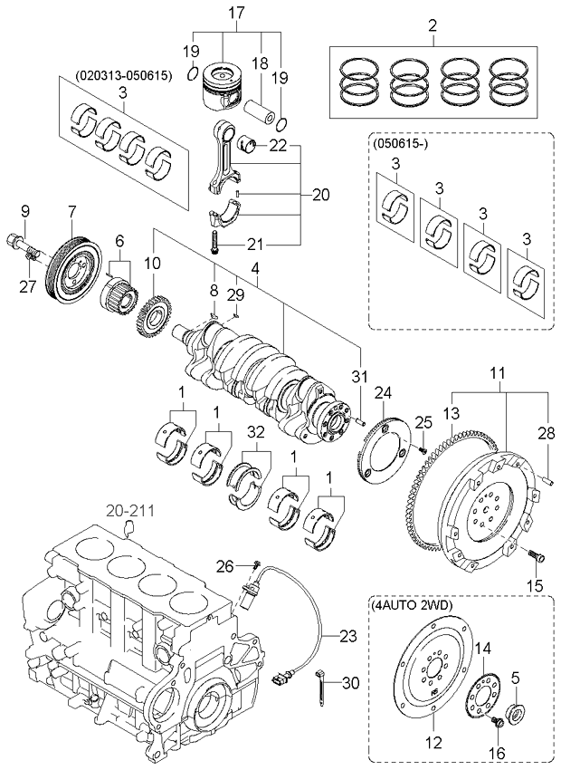 Cigüeñal y pistón