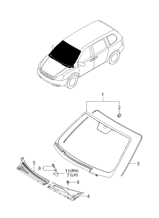 Windshield & Panel Cowl Complete