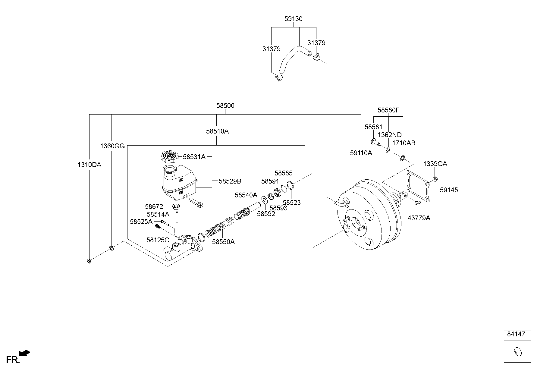 Brake Master Cylinder, Booster