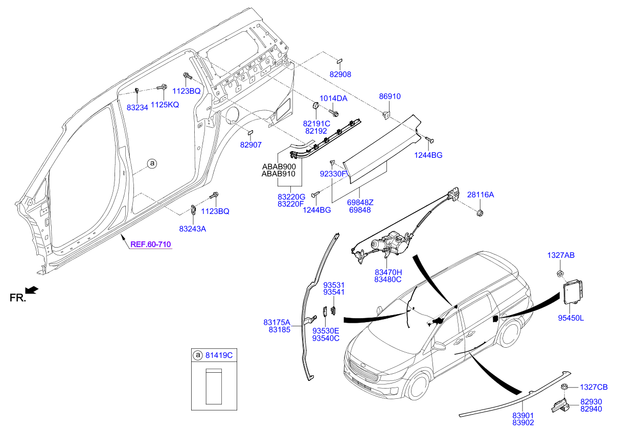Rear Door Window Regulator & Glass