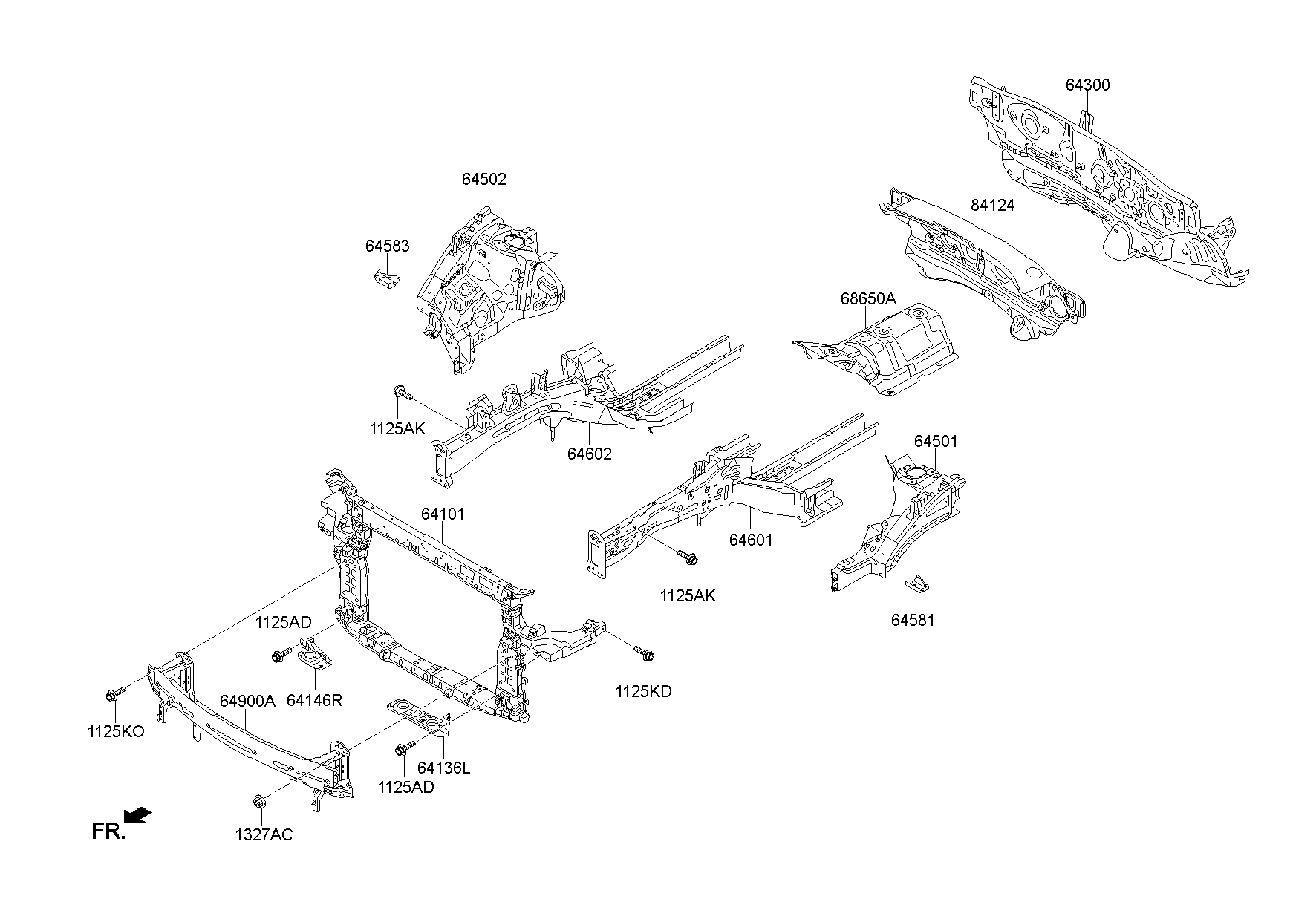 Fender Apron Radiator Support Panel